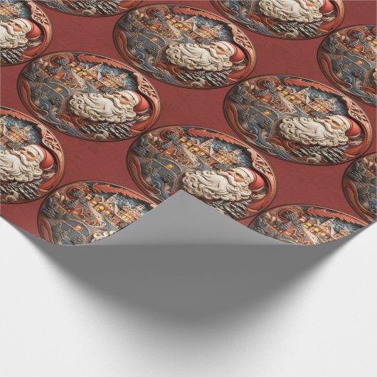 Santa 3D inpakpapier (Hoek)