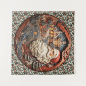 Santa 3D tapijt Wandkleed (Voorkant (horizontaal))