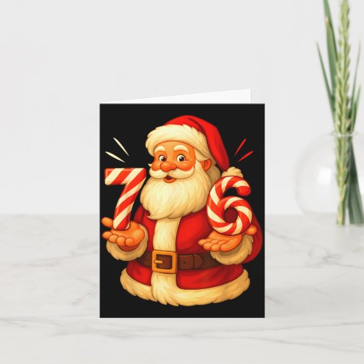 Santa 67 Candy Cane Six Seven Santa Claus Funny Ch Kaart (Voorkant)