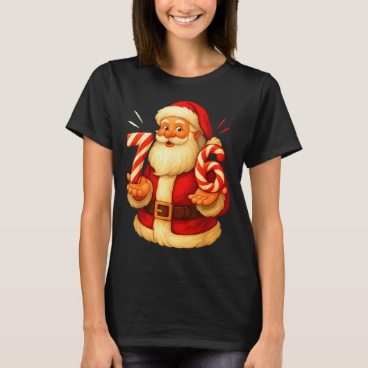 Santa 67 Candy Cane Six Seven Santa Claus Funny Ch T-shirt (Voorkant)