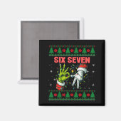 Santa 67 Christmas Ugly Sweater Fingers Six Seven  Magneet (Voorkant / Achterkant)
