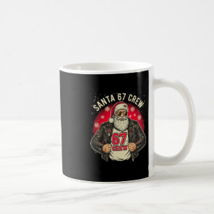 Santa 67 Crew Grappige Kerst Leren Jas T-shirt Koffiemok