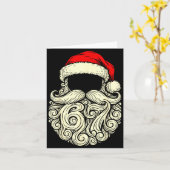 Santa 67 Hidden In Beard Christmas  Kaart (Gele Bloem)