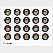 Santa 67 Hidden In Beard Christmas Ronde Sticker (Vel)