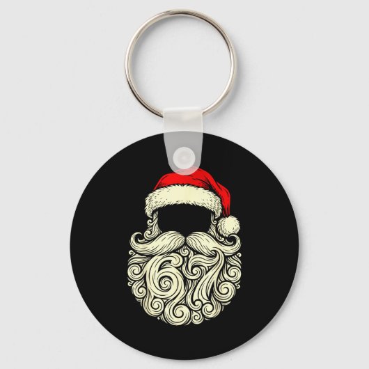 Santa 67 Hidden In Beard Christmas  Sleutelhanger (Voorkant)