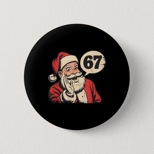 Santa 67 Kerstmis Six Seven Meme Ronde Button 5,7 Cm (Voorkant)