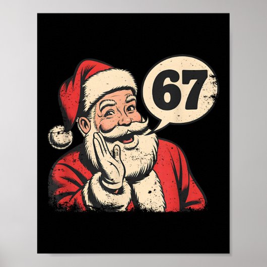 Santa 67 Kerstmis Zes Zeven Meme Poster (Voorkant)