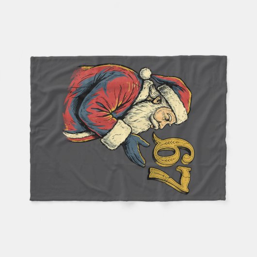 Santa 67 Number Funny Christmas Meme Se  Fleece Deken (Voorkant (Horizontaal))