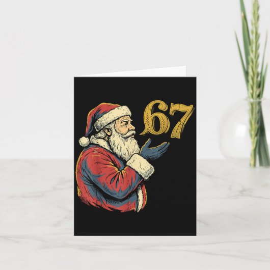 Santa 67 Number Funny Christmas Meme Se  Kaart (Voorkant)