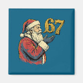 Santa 67 Number Funny Christmas Meme Se  Magneet (Voorkant)