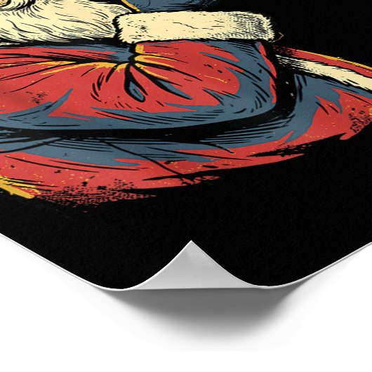 Santa 67 Number Funny Christmas Meme Se  Poster (Hoek)