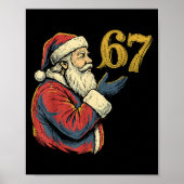 Santa 67 Number Funny Christmas Meme Se  Poster (Voorkant)
