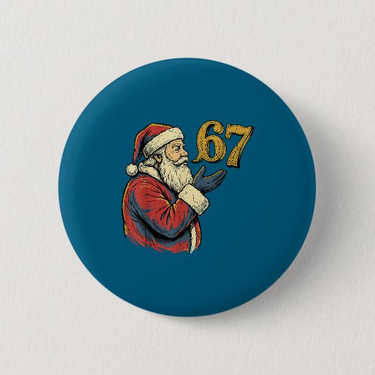Santa 67 Number Funny Christmas Meme Se  Ronde Button 5,7 Cm (Voorkant)