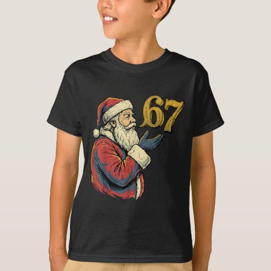 Santa 67 Number Funny Christmas Meme Se  T-shirt (Voorkant)