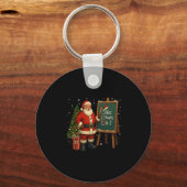 Santa 6-7 Meme Nice Naughty 67 Christmas Brain Rot Sleutelhanger (Voorkant)