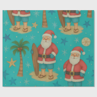 Santa aan de kust cadeaupapier