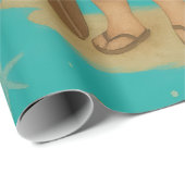 Santa aan de kust cadeaupapier (Rol Hoek)