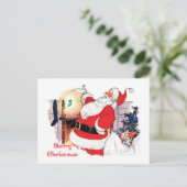 Santa aankondiging Baby op de weg Briefkaart (Staand voorkant)