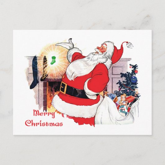 Santa aankondiging Baby op de weg Briefkaart (Voorkant)