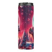 Santa Above the Frozen Pines Thermosbeker (Achterkant)