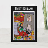 Santa Accident Funny Holiday Card Kaart (Voorkant)