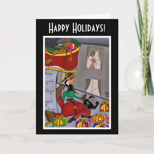 Santa Accident Funny Holiday Card Kaart (Voorkant)