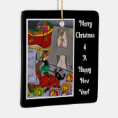Santa Accident Grappig Keramisch Vierkant Ornament (Rechts)