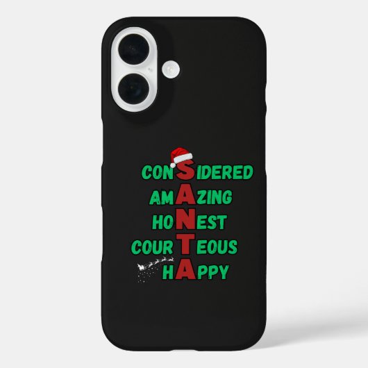 Santa Acrostic Christmas Holiday Feestelijke Cheer Case-Mate iPhone Case (Achterkant)