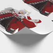 Santa Adjusting a Halo Wrapping Paper Cadeaupapier (Hoek)