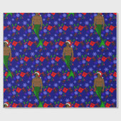 santa african zwarte merman lelijke kerstcadeaus cadeaupapier (Vlak)