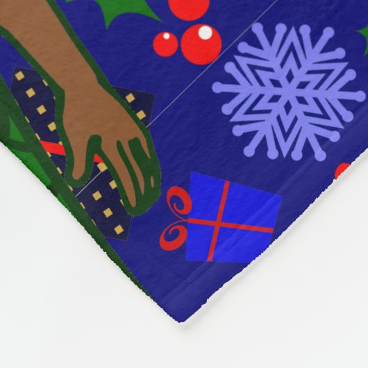 santa african zwarte merman lelijke kerstcadeaus fleece deken (Hoek)