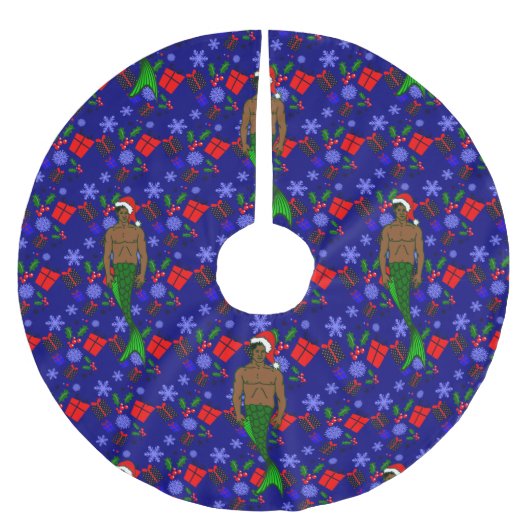 santa african zwarte merman lelijke kerstcadeaus kerstboom rok (Voorkant)