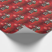 santa afrika leopard claus red cadeaupapier (Hoek)