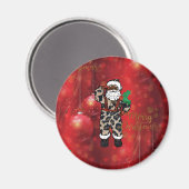 santa afrika leopard claus red magneet (Voorkant / Achterkant)