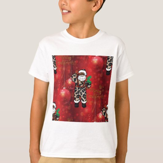 santa afrika leopard claus red t-shirt (Voorkant)
