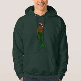santa afrika zwarte merman kerstman mermaid hoodie