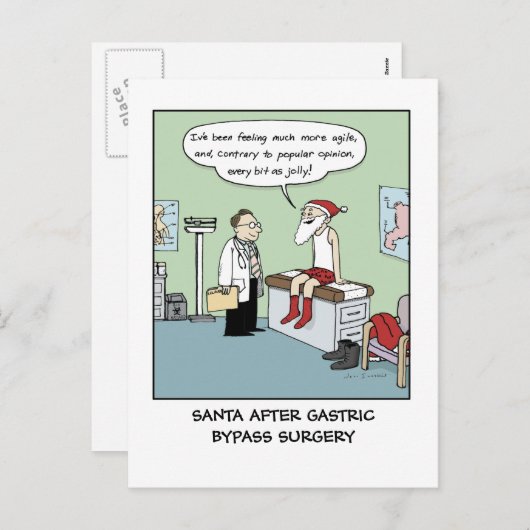 Santa After Gastric Bypass | Vreemde kerstfeestdag Feestdagenkaart (Voorkant / Achterkant)