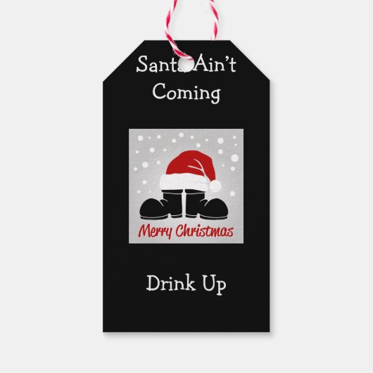Santa Ain't Coming Gift Label Cadeaulabel (Achterkant)