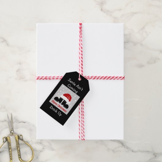 Santa Ain't Coming Gift Label Cadeaulabel (Met Touw)