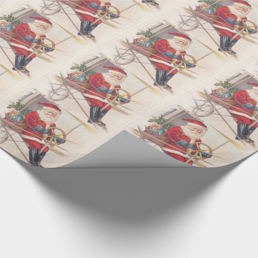  Santa Airship Fantasy Cadeaupapier (Hoek)