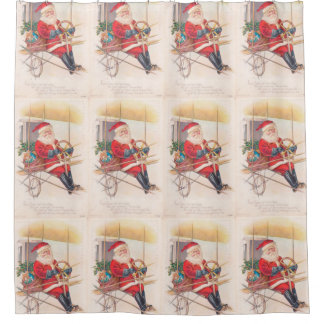  Santa Airship Fantasy Douchegordijn