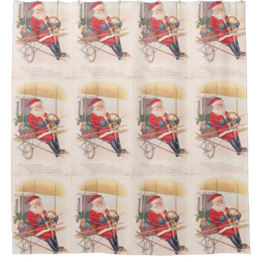  Santa Airship Fantasy Douchegordijn (Voorkant)