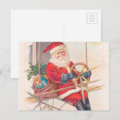 Santa Airship Fantasy Feestdagenkaart (Voorkant / Achterkant)