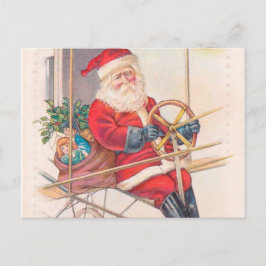 Santa Airship Fantasy Feestdagenkaart