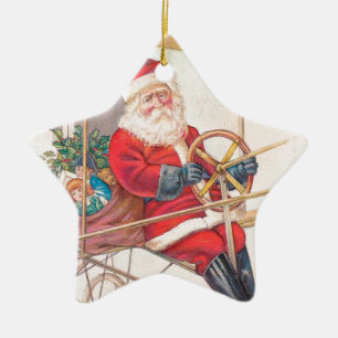  Santa Airship Fantasy Keramisch Ornament