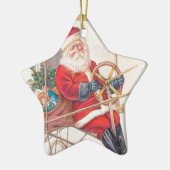  Santa Airship Fantasy Keramisch Ornament (Links)