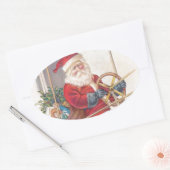  Santa Airship Fantasy Ovale Sticker (Envelop)