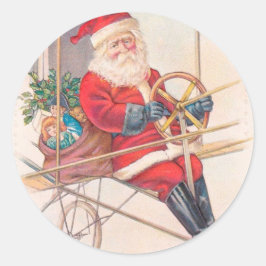  Santa Airship Fantasy Ronde Sticker