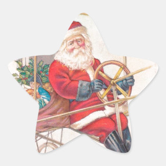  Santa Airship Fantasy Ster Sticker