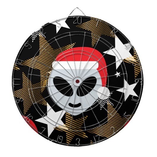 santa alien emoji dartbord (Voorkant)